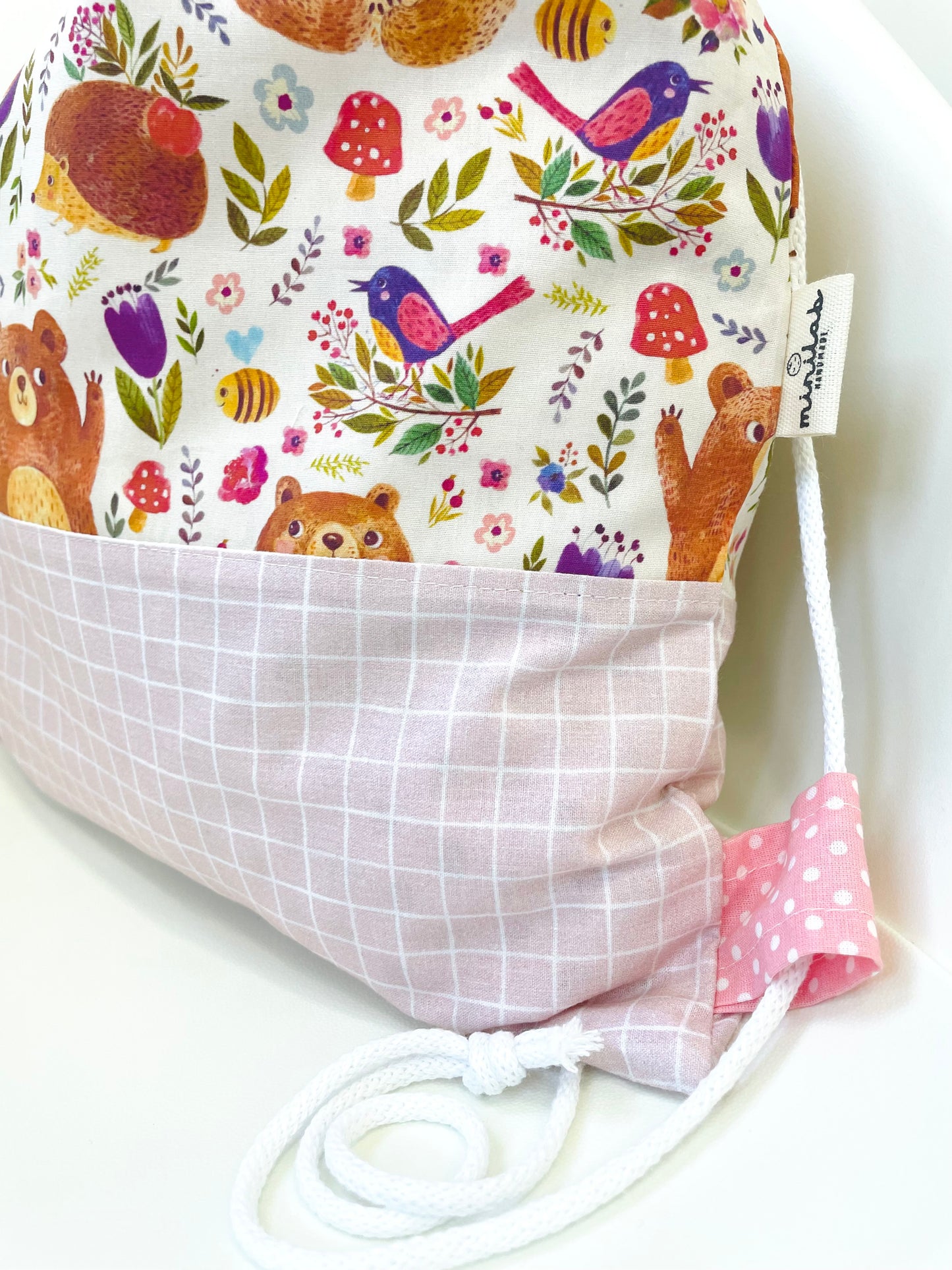 SET ASILO: sacca zainetto e bavaglino con elastico 🐻🌸