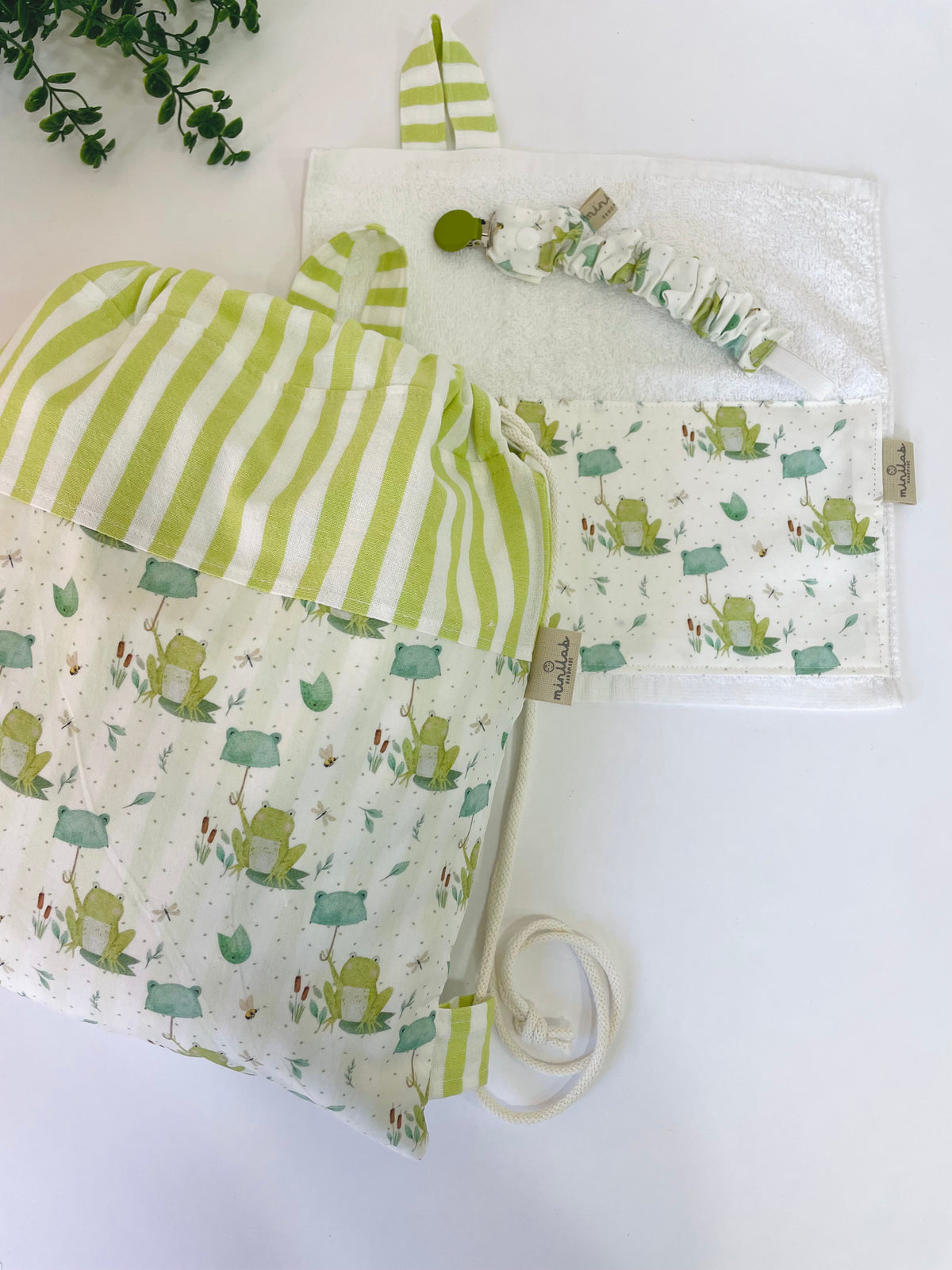 Set regalo 🐸 sacca zaino, asciugamano, portaciuccio