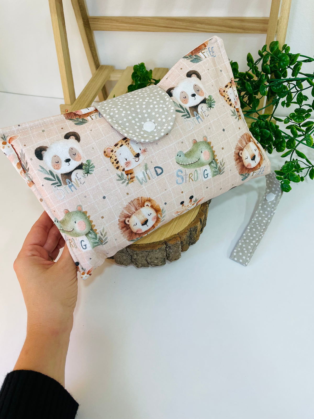 Set Portapannolini e Bavaglino 🦁 animali soft 😌