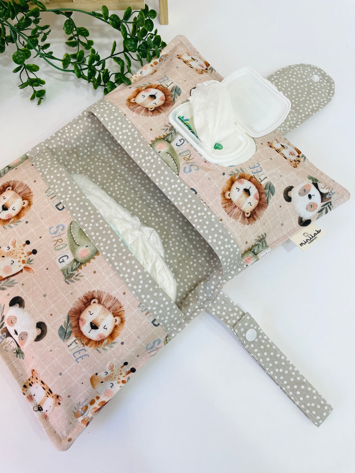 Set Portapannolini e Bavaglino 🦁 animali soft 😌