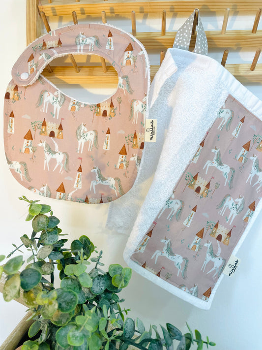 Bavaglino neonata 0-18 mesi e asciugamano 30x30cm ✨